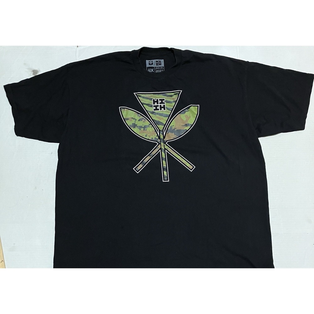 Hawaiis Finest Tee Shirt Mens 4XL Black Short Sleeve Hawaiian Iulai Line 2021